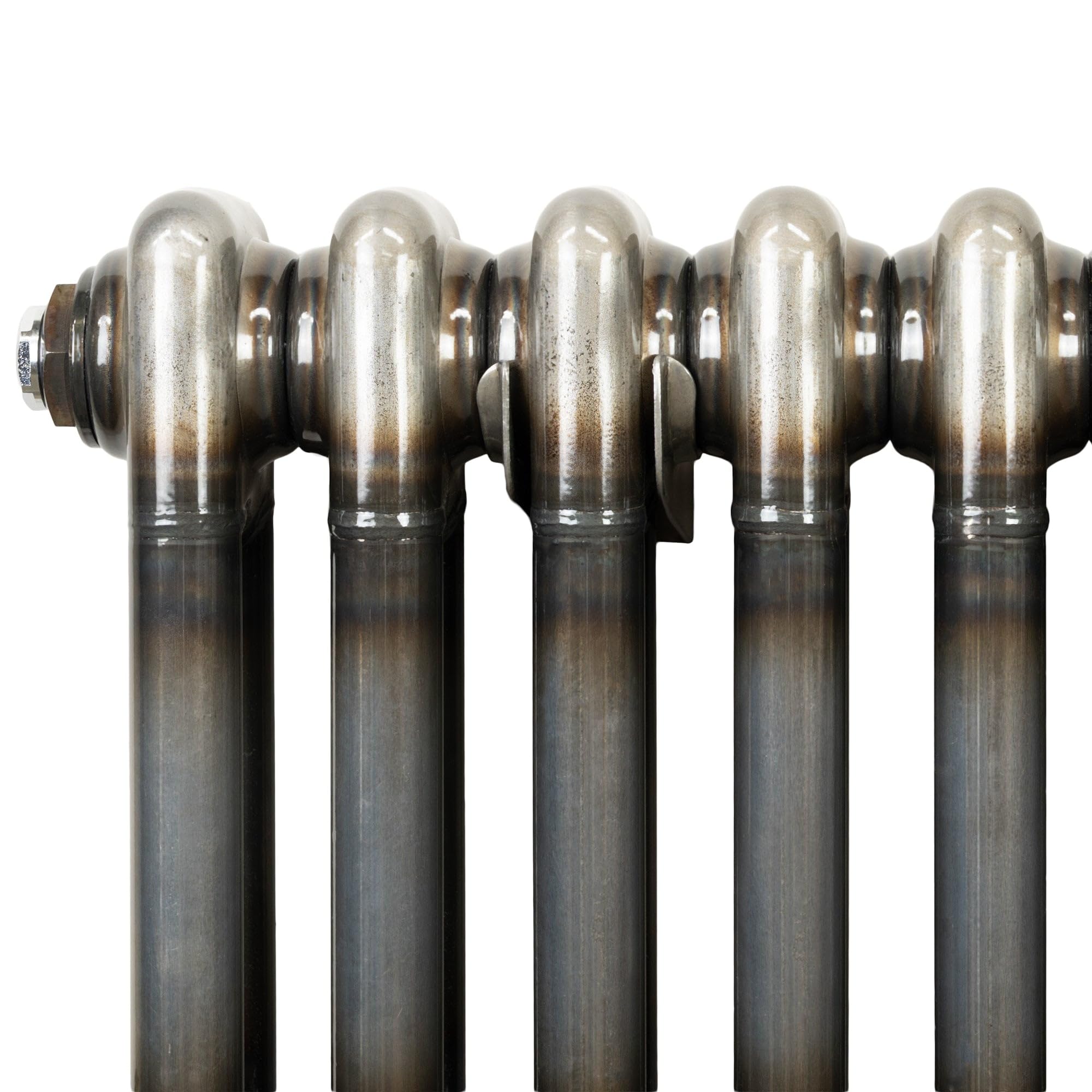 Radiador Vertical Tradicional 1800 x 290 mm 3 Columnas y Válvulas Termostáticas – Metal Crudo Estilo Industrial 1599W Incluye Soportes, Kit de Instalación y Cepillo