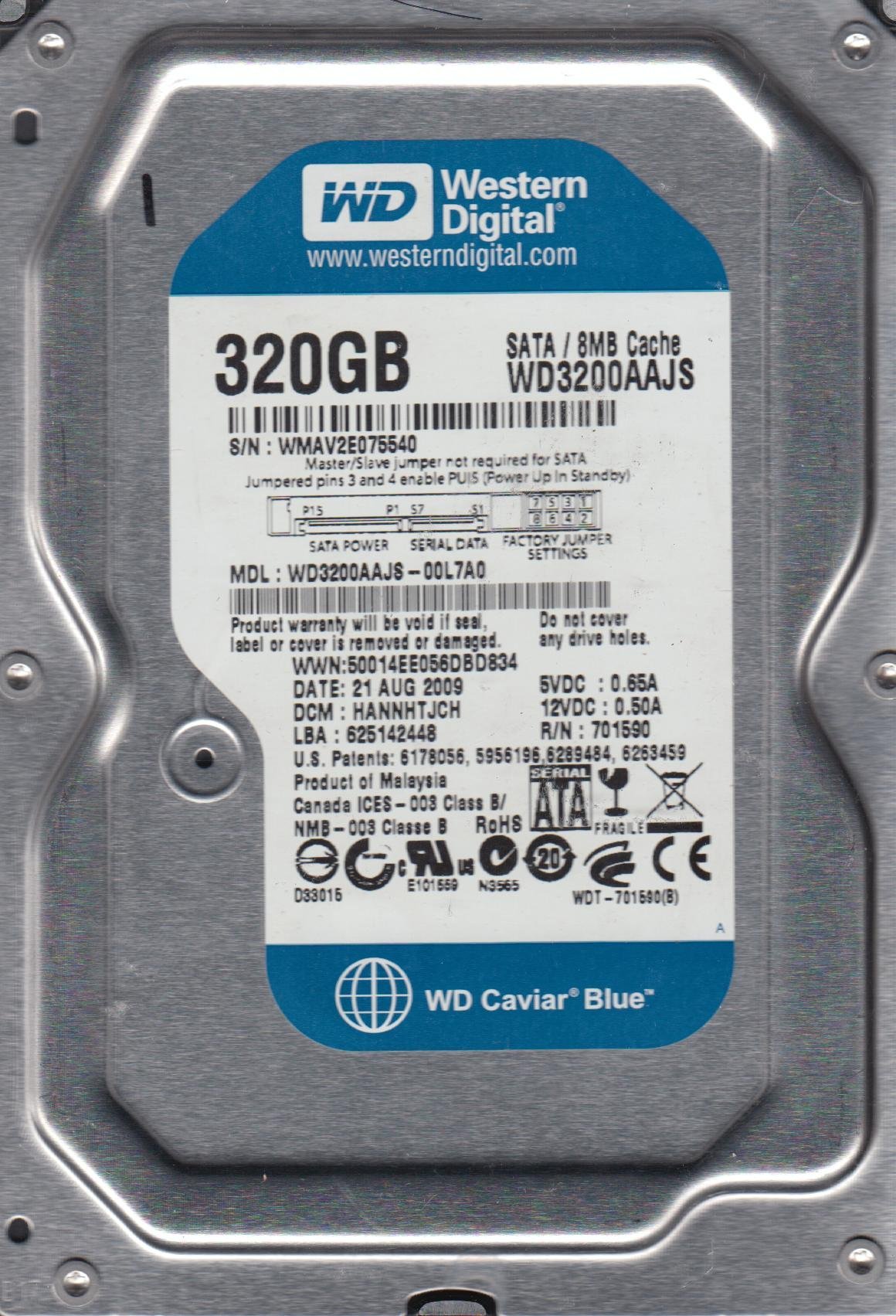 【希少・低稼働688h】WD3200AAJS-00L7A0 ドナー・保守用 Amazon.com : WD3200AAJS-00L7A0, DCM HANNHTJCH, Western Digital