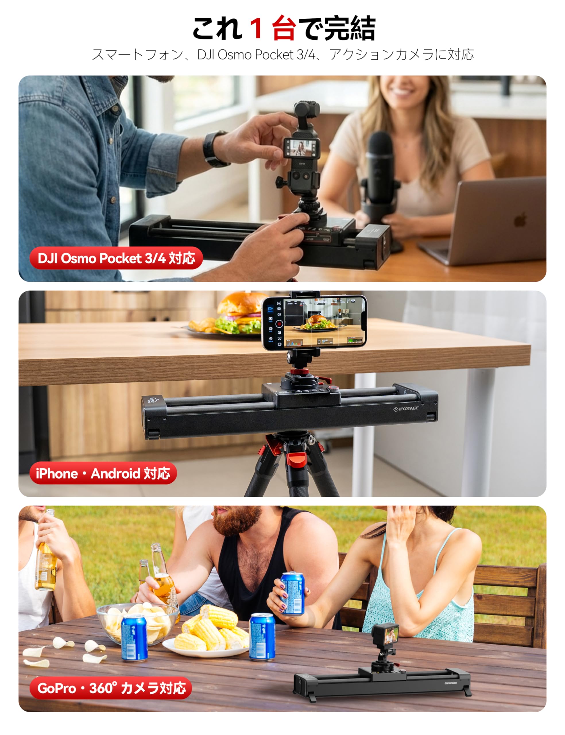 【週末値下げ！】iFootage カメラスライダー キャリングケース付き Amazon | IFOOTAGE Shark Slider Pico Pro カーボンファイバー製双軸