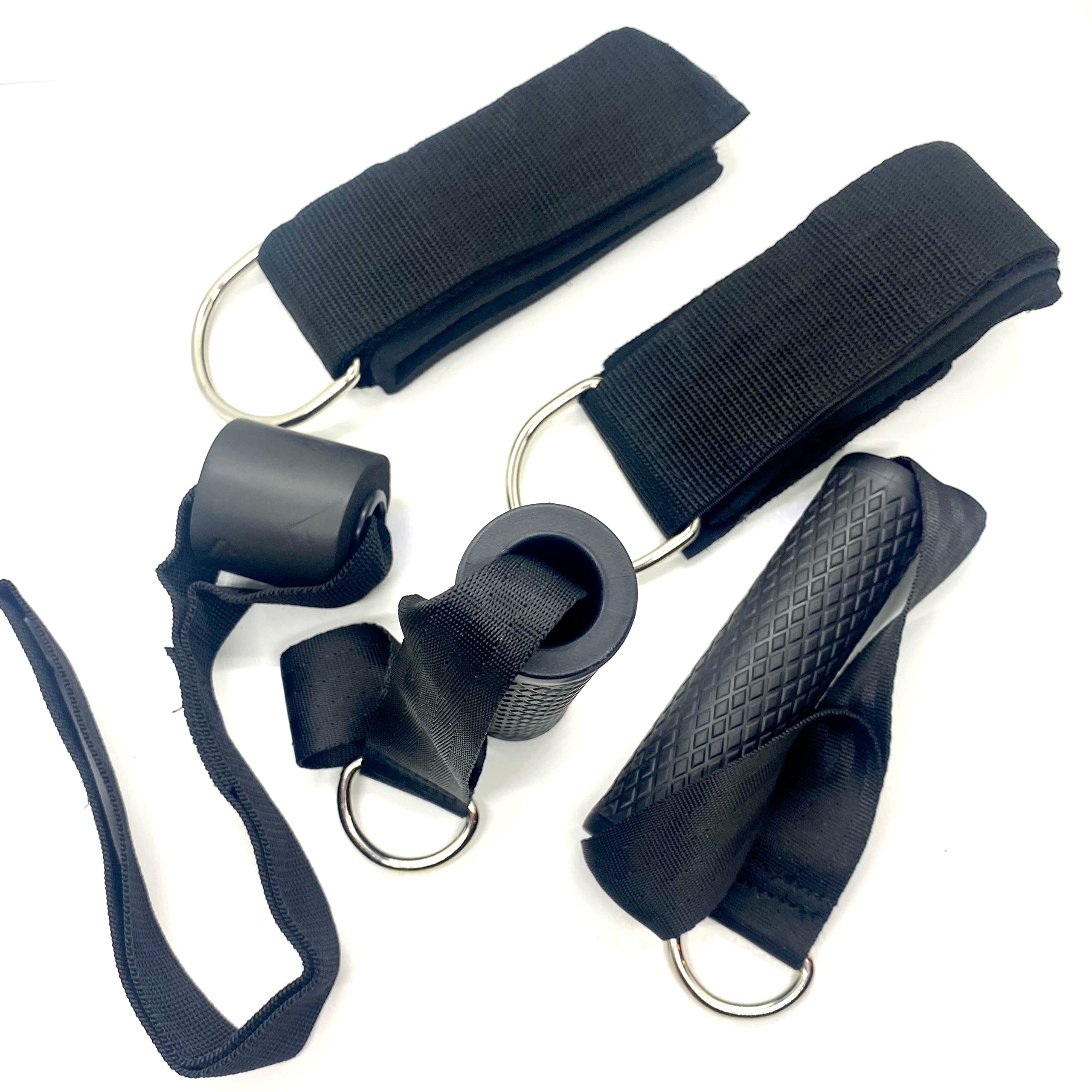 Set di 4 fasce di resistenza di qualità professionale rivestite in nylon, bande accoppiate in 2 punti di forza per un rafforzamento, recupero e riabilitazione ottimali