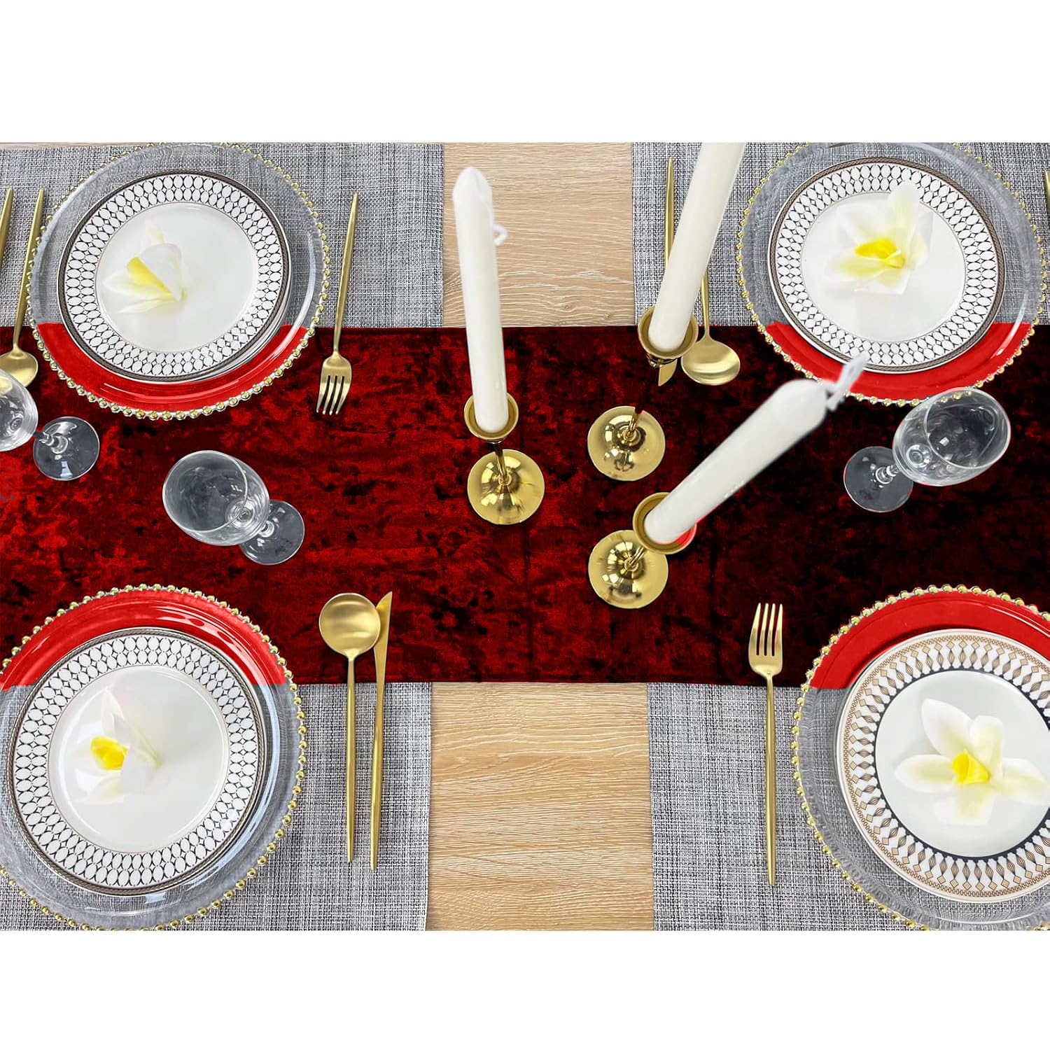 Elegant Event Essentials, Crushed Velvet Party Long Table Runner, for Spring Party Wedding, Reception, Banquet - Image 2