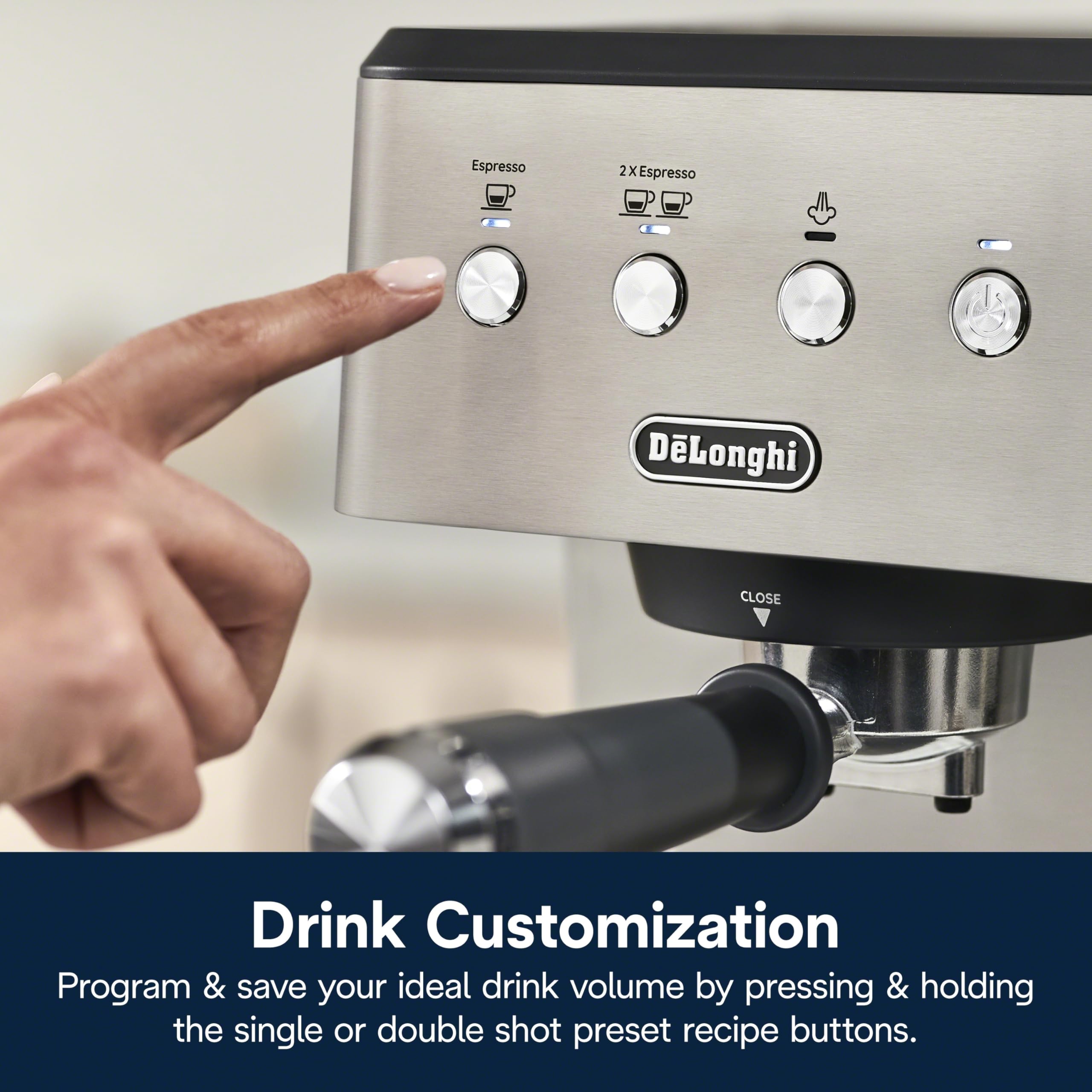 De'Longhi Classic Espresso Machine, Milk Frother, Stainless Steel view 6