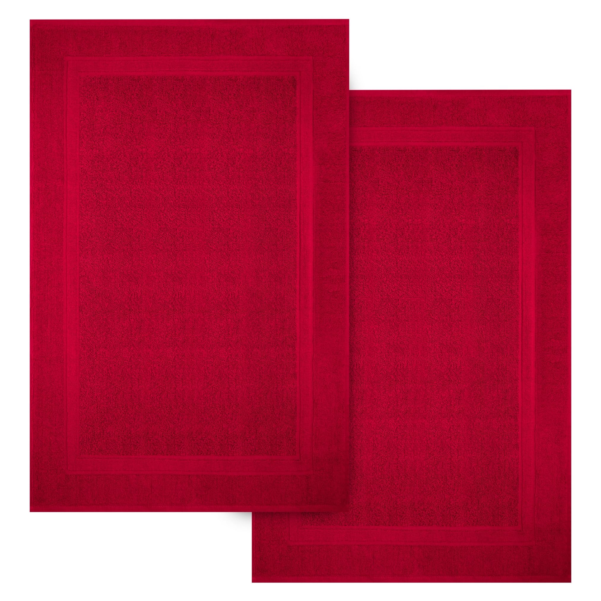 Infinitee Xclusives Premium Cotton Bath Mats for Bathroom Pack of 2 |86x55 cm| Ultra Soft, Super Absorbent, Non-Slip, Machine Washable Mats |Burgundy| [Not a Rug]