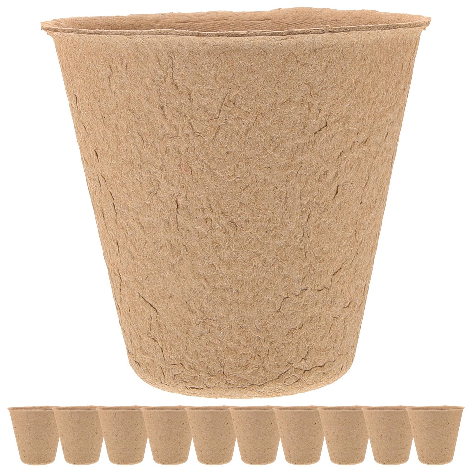 Toddmomy Kit de 110 Pots de Semis en Pulpe 10 Étiquettes pour Jardinage Intérieur et Extérieur, Taille Standard, Pot de Tourbe pour Germination et Plantation Écologique