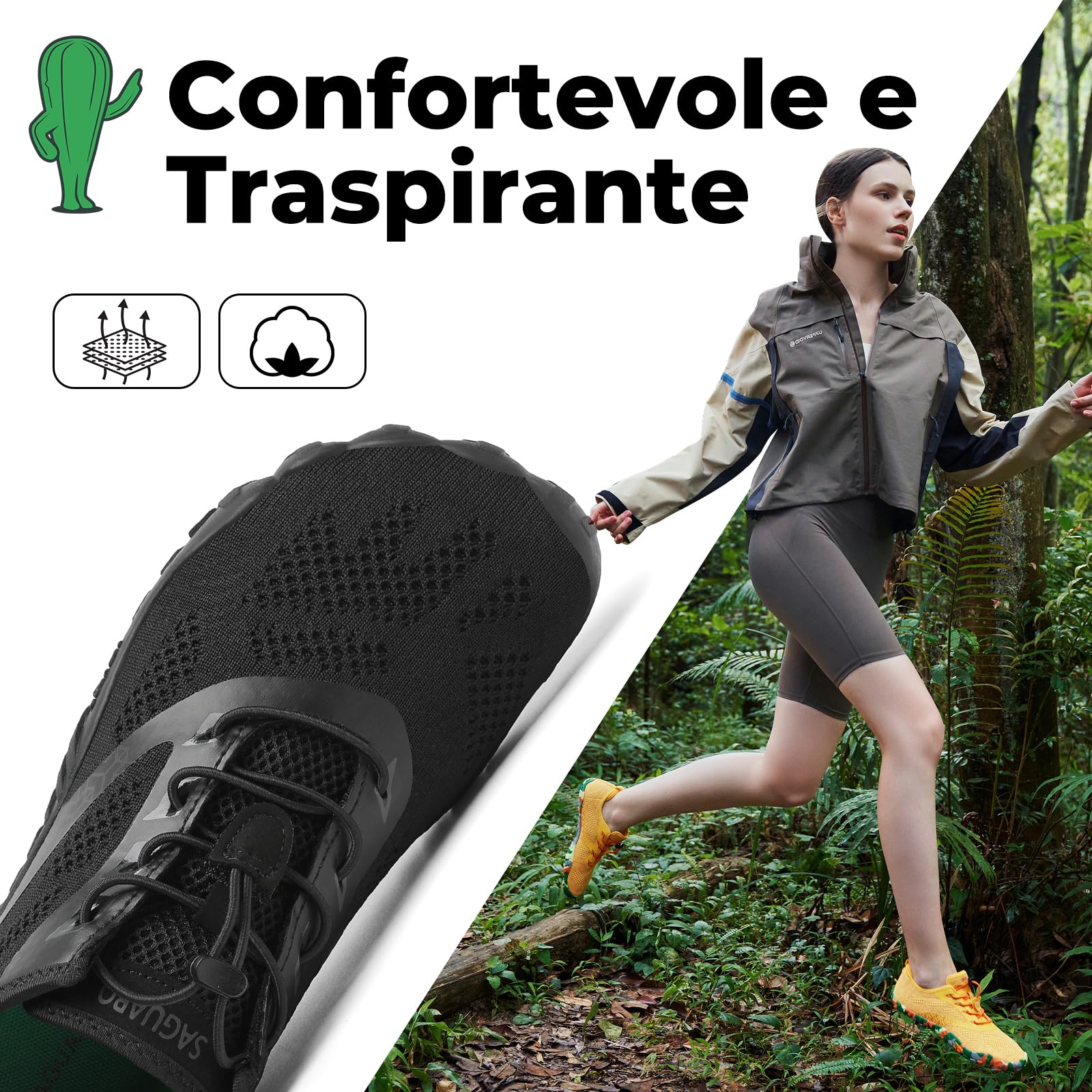 SAGUARO Scarpe Barefoot Shoes Minimaliste Scarpe da Trail Running Uomo Donna Gr.36-48