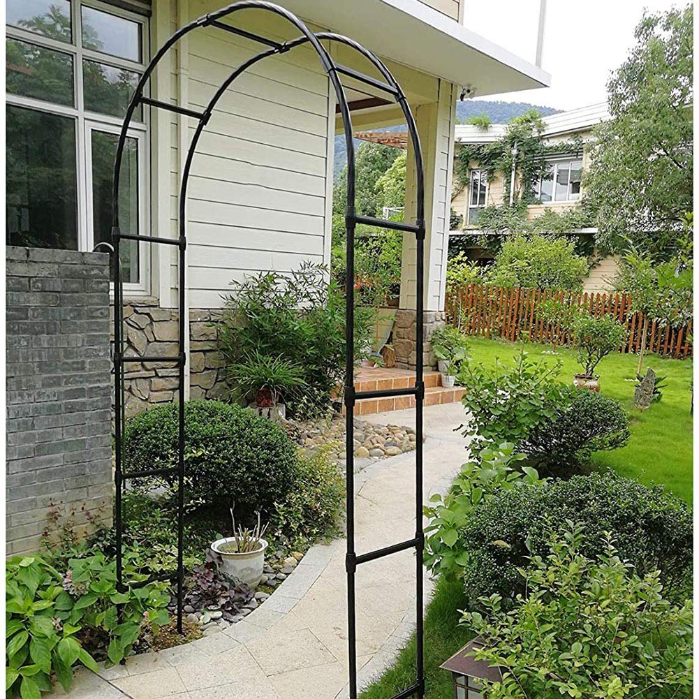 Arche de Jardin en métal pour Fleurs, Support à Roses, Arche Robuste pour Balcon ou allée, 220/300/180 x 230 cm