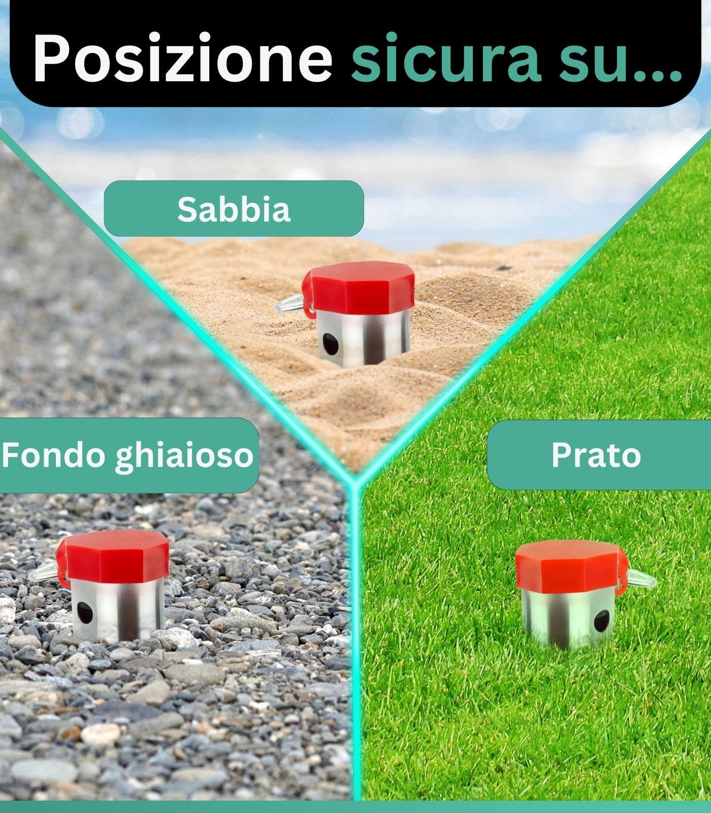 dszapaci Manicotto a Terra per asciugabiancheria rotativo Ø25-55mm Ancora a Terra Supporto per ombrellone Punta a Terra Manicotto a Vite da Spiaggia Ancora a Terra Manicotto a Vite Manicotto a Terra