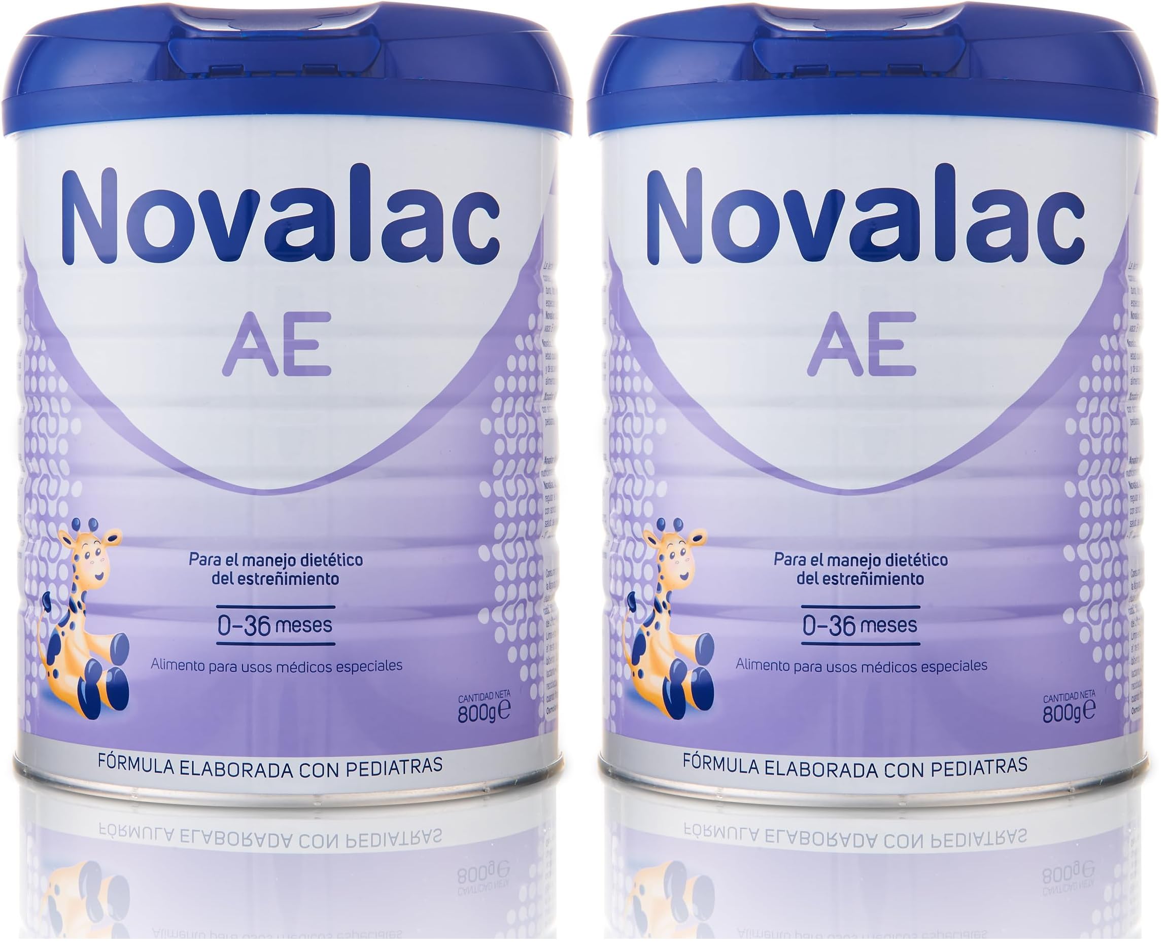 Novalac AE - Leche en Polvo Infantil, 0-36 Meses, Para el Manejo Dietético del Estreñimiento, Fórmula Especial con Minerales y Carbohidratos. Fórmula Elaborada con Pediatras - 800 g (Paquete de 2)