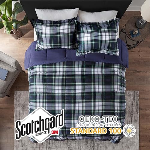Miniatura 3 de Madison Park 3M Scotchgard - Juego de mini edredón alternativo a cuadros, antimanchas