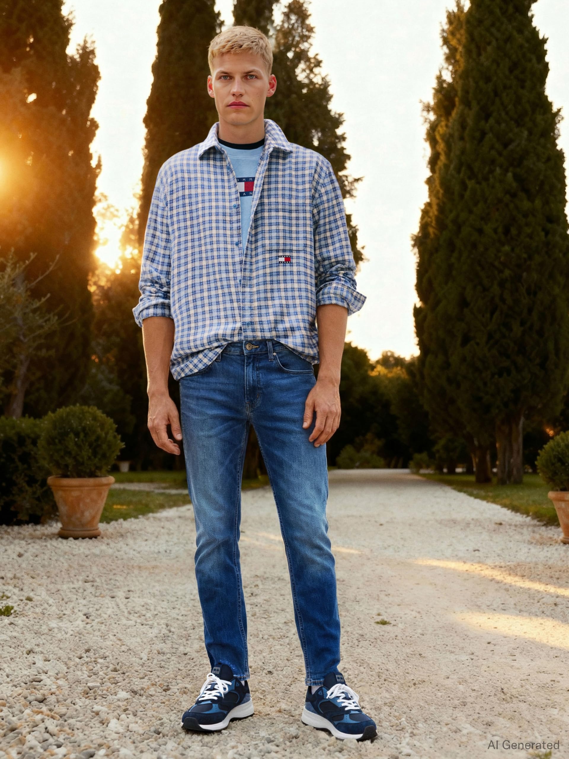 Tommy Jeans Hombre Pantalón Vaquero Austin Slim Tapered Stretch