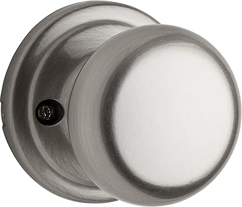 Miniatura 2 de Kwikset Hancock - Pomo de puerta de paso interior, manija para puertas de armario y pasillo, pomo de puerta sin bloqueo en níquel satinado, con