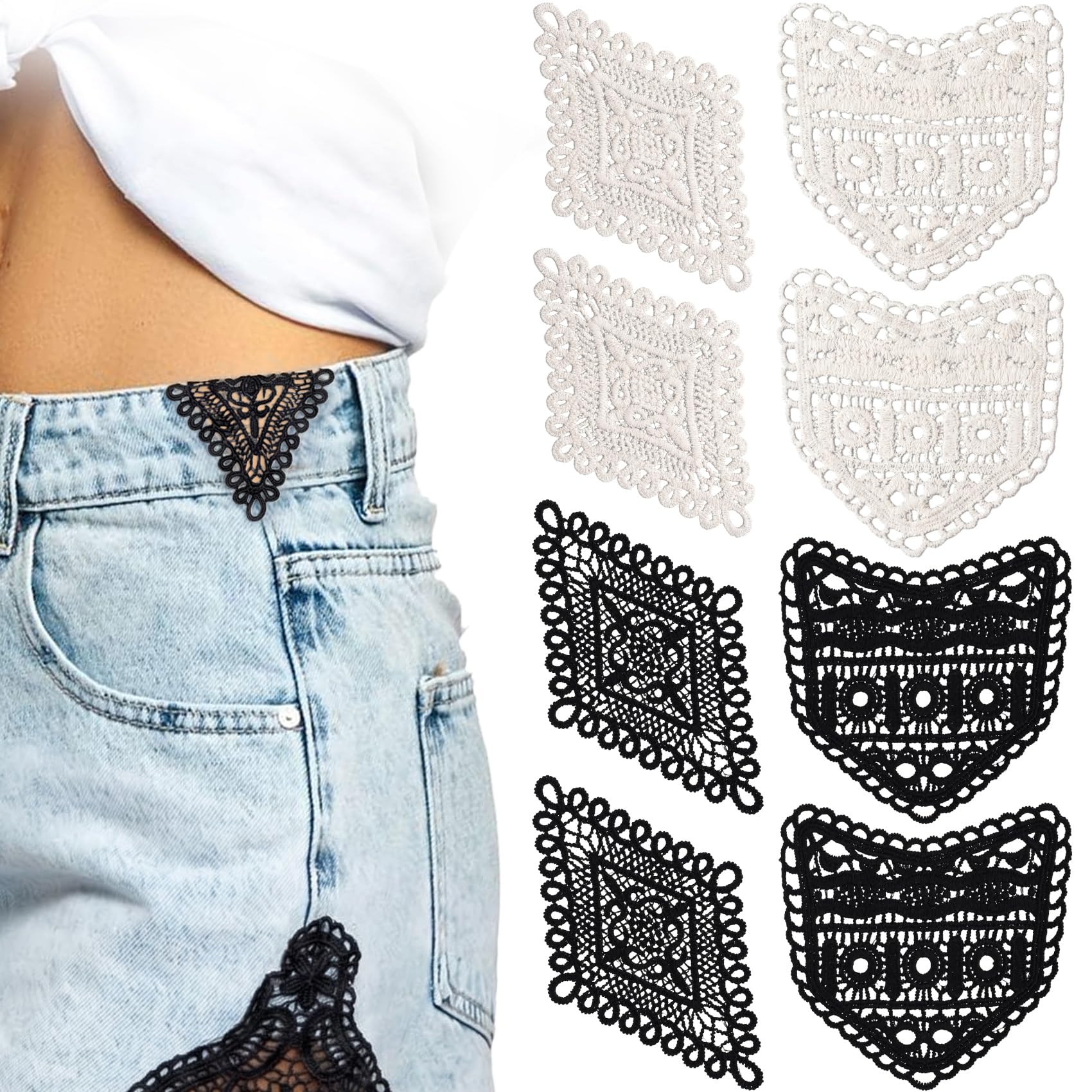 Lace Waist Extender for Jeans, Vintage Sewing Fastener Waistband Extenders