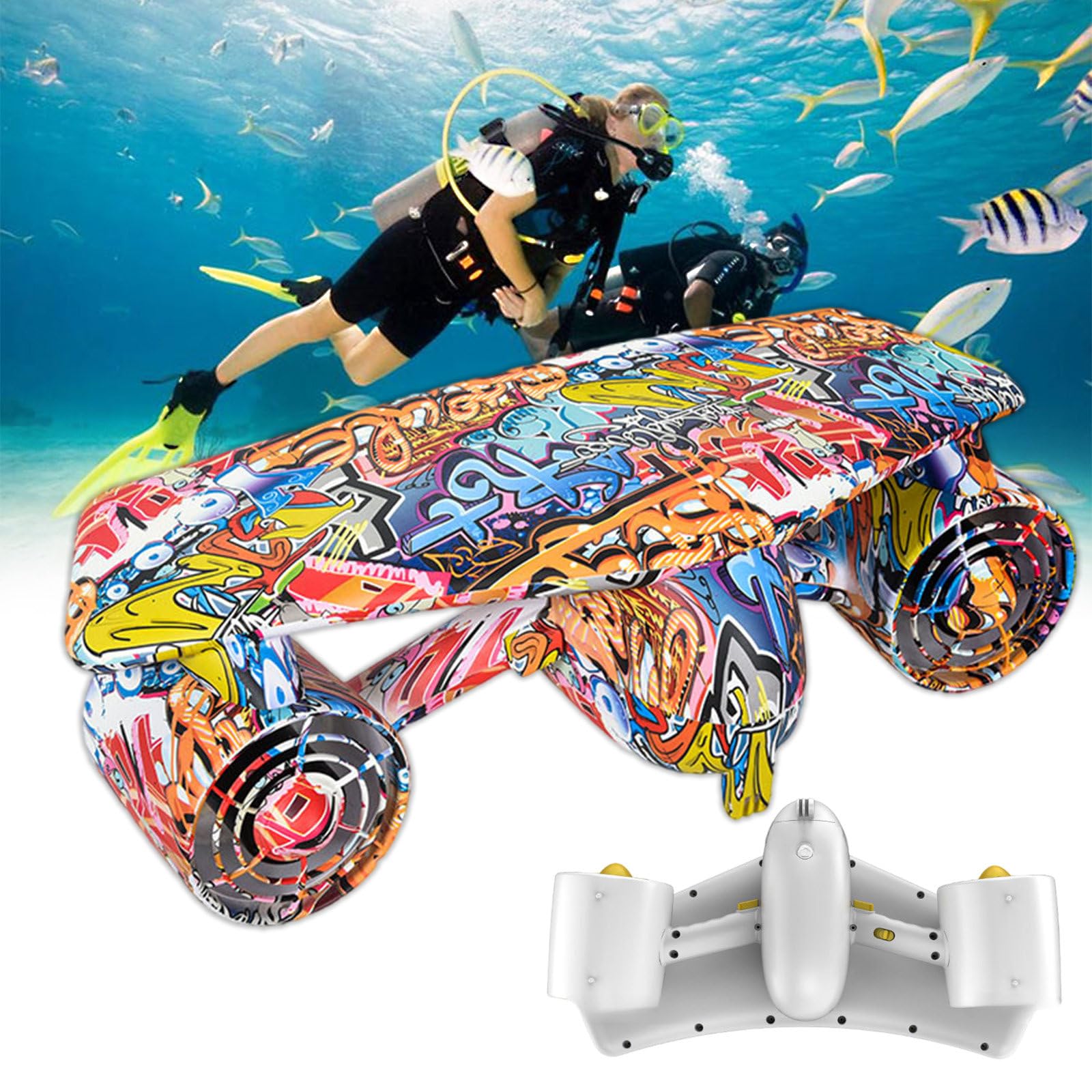 WDSOPK Electric Underwater Scooter, Sea Scooter, Submarine Glider Scuba Diving, 600w Dual Motors, 0.8m/S/&1.8m/S Speed Adjustment (Color3)