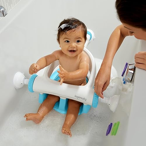 Miniatura 11 de Ingenuity My Bath Seat para Baño de Bebé Sentado, Ventosas Seguras y Firmes, Seguridad ASTM probada y aprobada, Respaldo para Sentarse con Ayuda