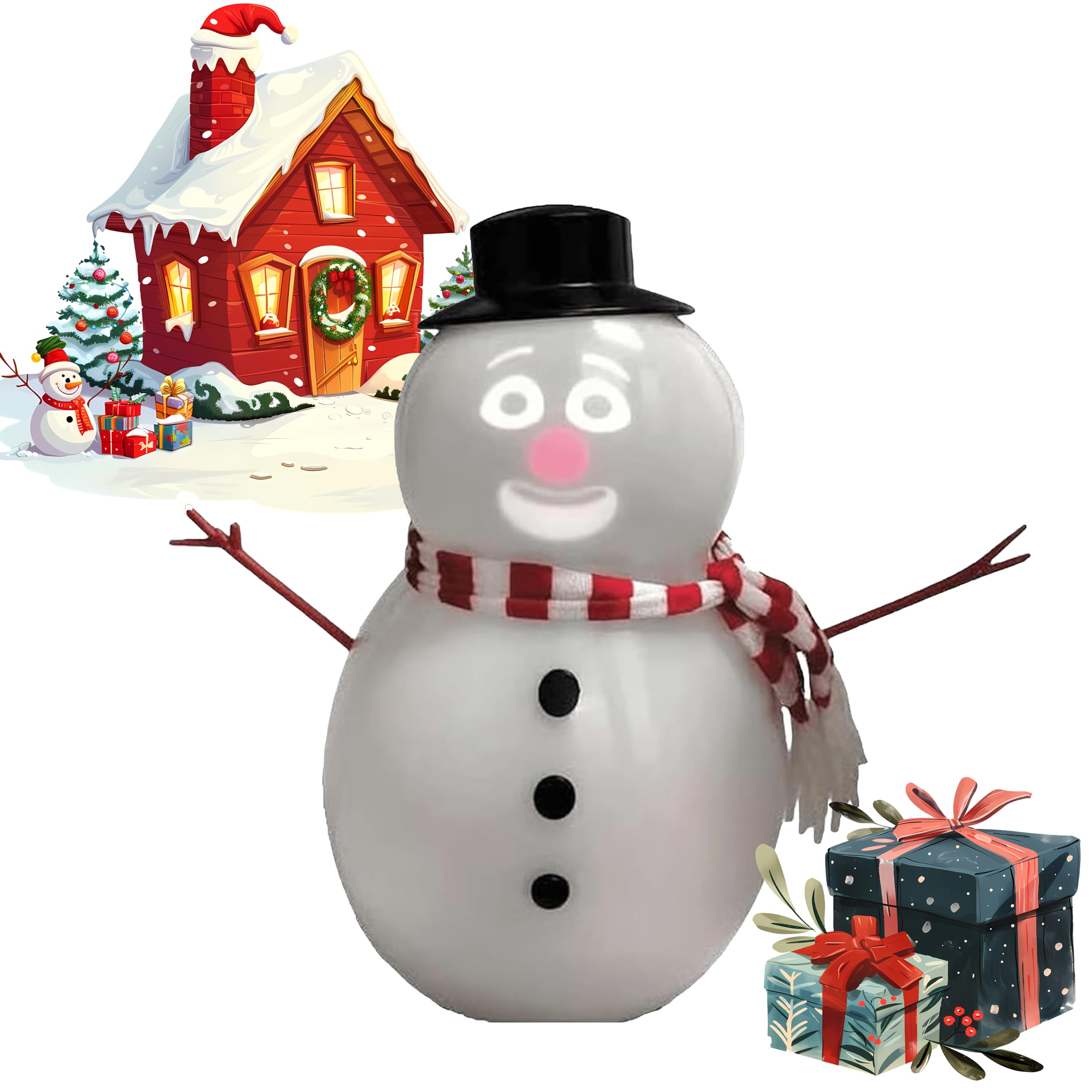 Bonhomme de neige parlant animé projecteur et haut-parleur