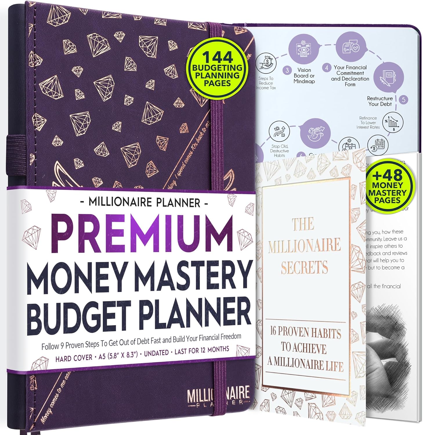 Budget Planner and Monthly Bill Organizer – Finance Planner, 12-Month Journey to Financial Freedom | Bill Payment Tracker Monthly Organizer, Money Saving & Expense Tracker | Undated Budgeting Journal