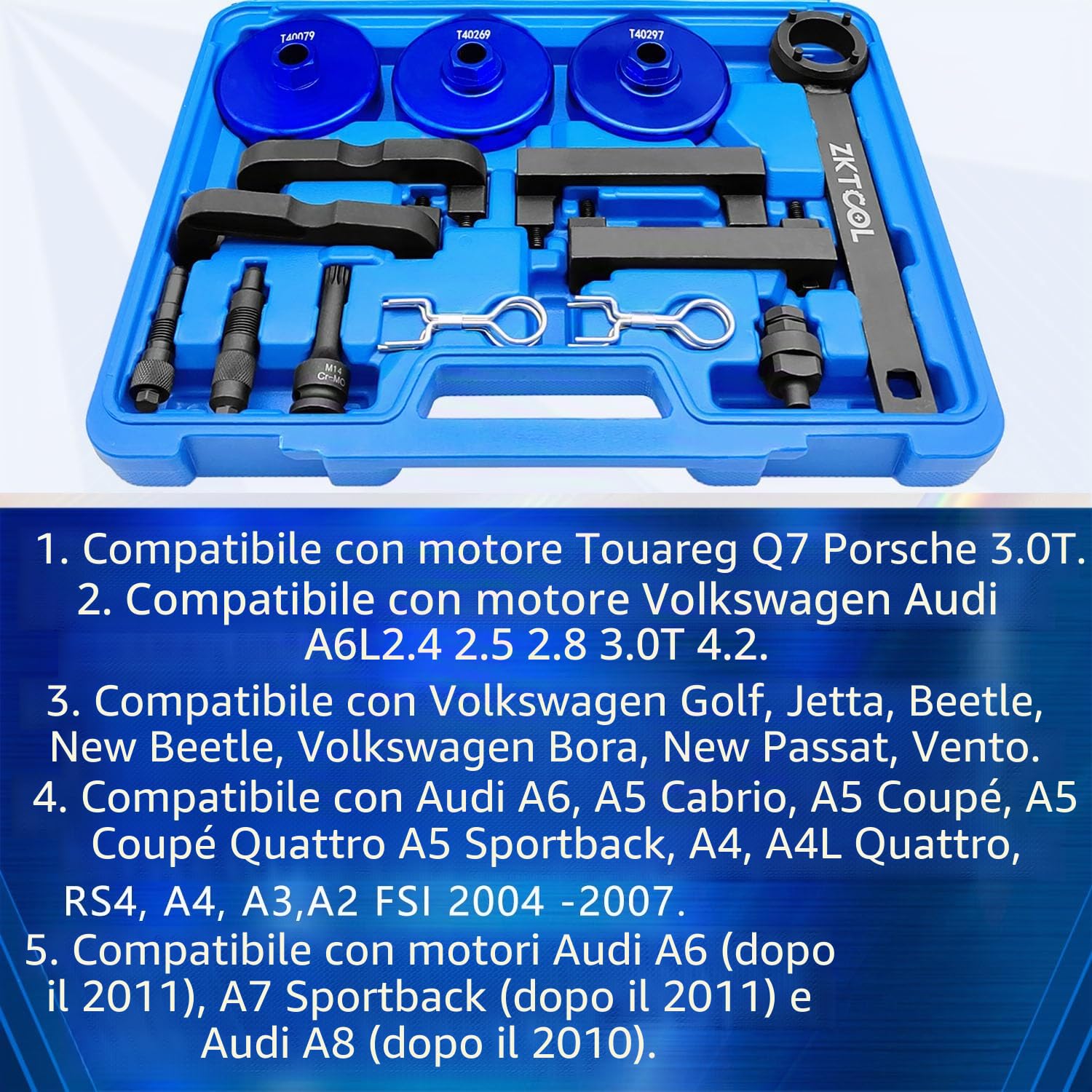ZKTOOL Kit Aggiornato Messa in Fase Blocca Albero a Camme per VW Audi