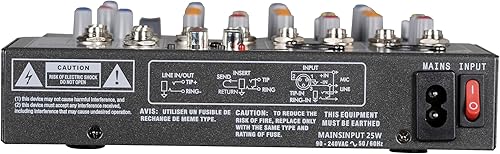 Miniatura 7 de Audio2000'S AMX7303- Mezclador de audio profesional de cuatro canales con procesador USB y DSP