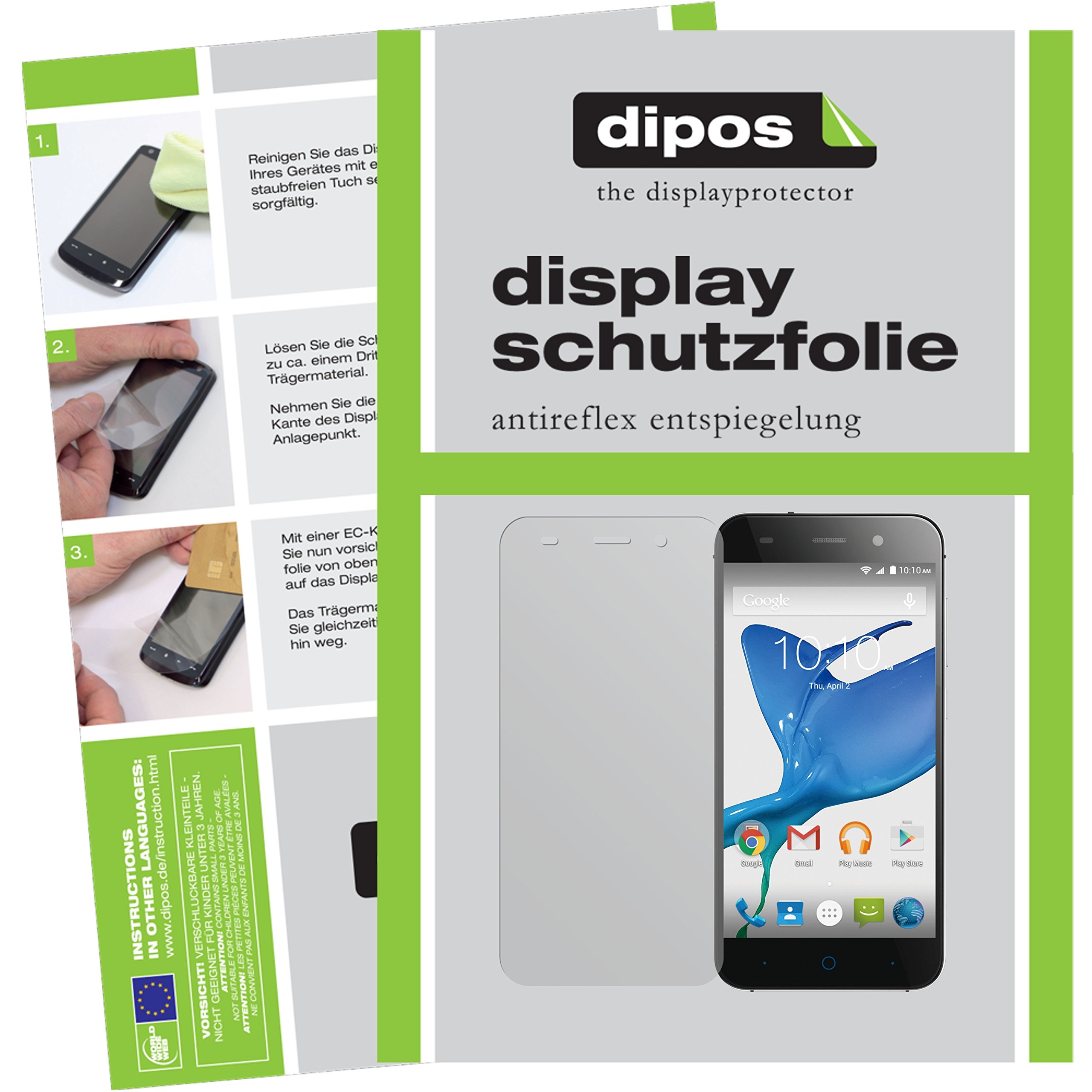 dipos I 2X Pellicola Protettiva Opaco Compatibile con ZTE
