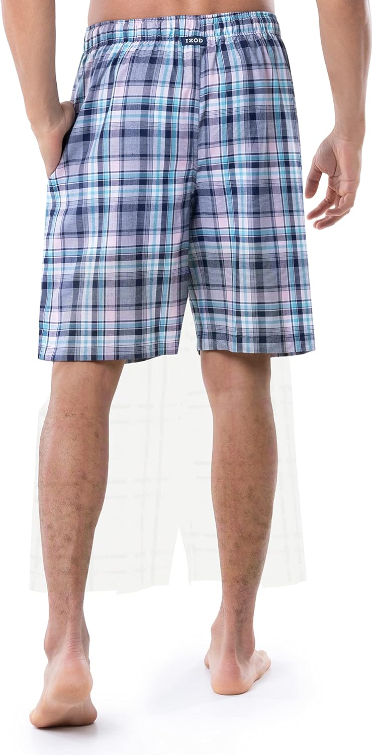 IZOD mens Plaid Poly Rayon Drawstring Sleep Lounge Short at  Men’s Clothing store