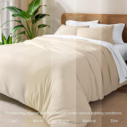 Miniatura 8 de Bare Home Juego de funda de edredón 100% algodón orgánico, tamaño KingCal King, ultrasuave, 100% algodón, 3 piezas, lazos en las esquinas, cierre de