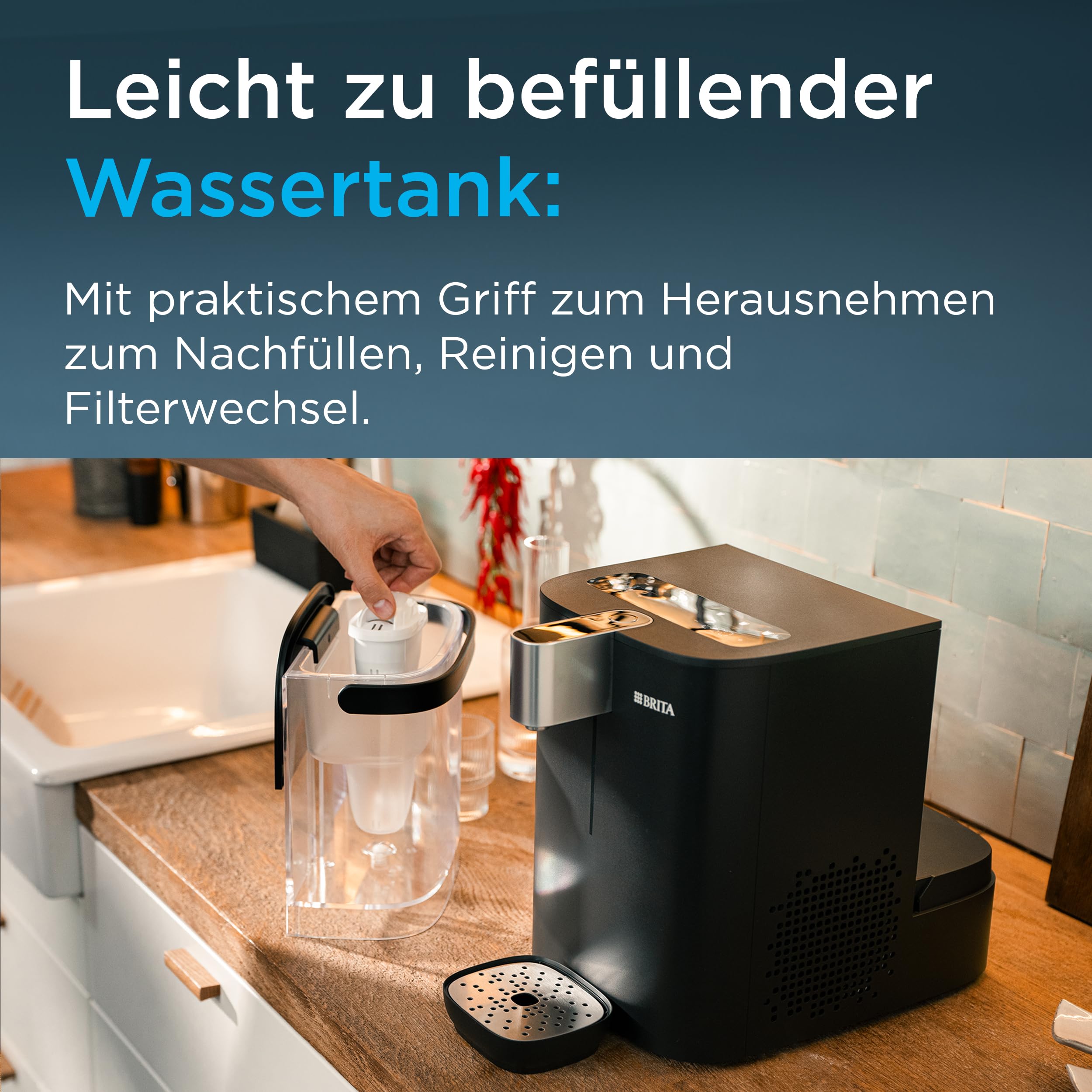 BRITA YOURCE Cool Wasserspender für zuhause (5,3l) – Heißwasserspender inkl. Wasser-Kühler und dreifacher UV‑C‑Technologie für bakterienfreies Wasser, MAXTRA PRO Wasserfilter, Temperatureinstellung