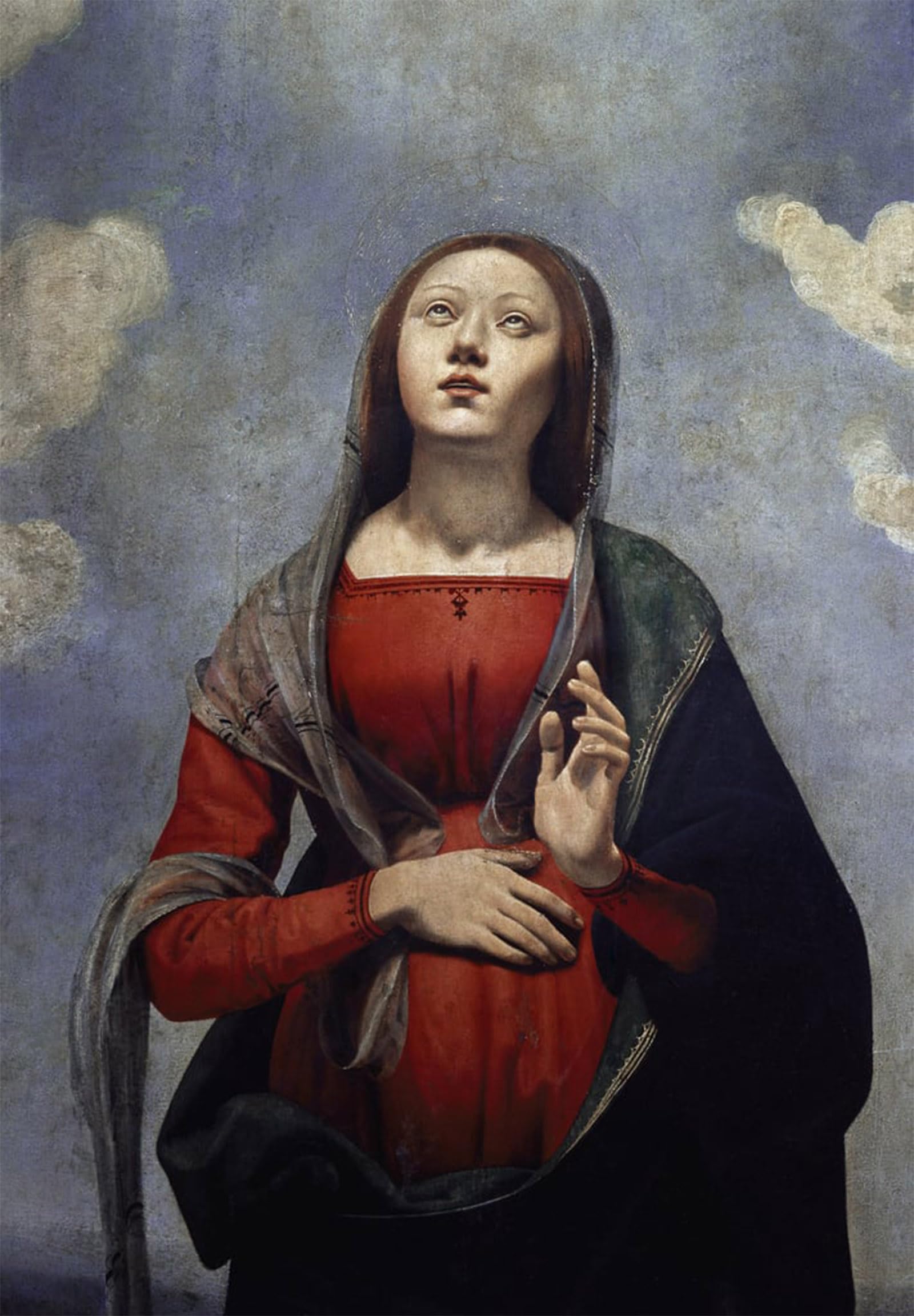 ARTXLXXBN Famous Print Painting Colorful Art Print the Virgin Mary with the of the Holy Spirit Above Her by Piero Di Cosimo Canvas Art Decorations for Home Decor 60x90cm