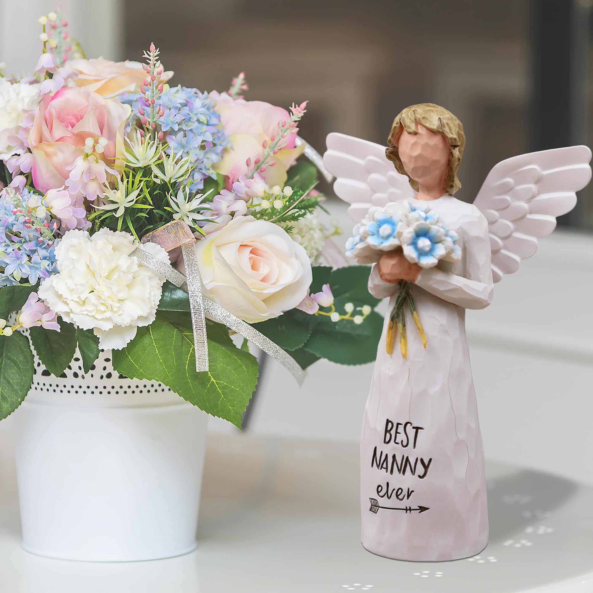 AUKEST Nanny Gifts, Gifts for Nanny, Gift for Grandma on Mothers Day, Sculpted Hand-Painted Figure