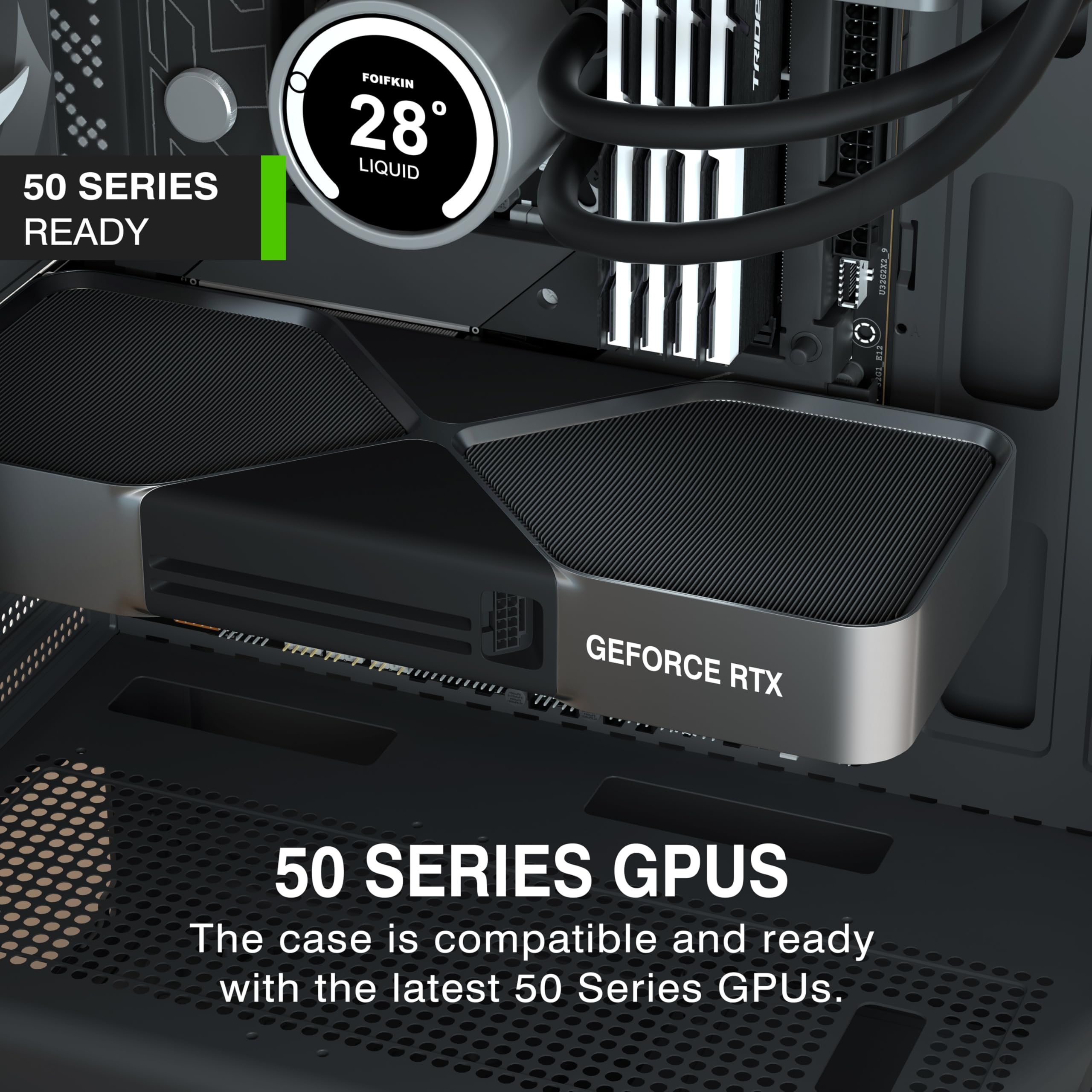 FOIFKIN K6 Case PC ATX con 6 Ventole PWM ARGB-(3 x 140 mm e 3 x 120 mm), Case PC Mid-Tower in Mesh, Alto flusso d'aria, Supporto RAD 240 mm, Case ATX Nero, Case PC Gaming, Type-C (Nero, K6)