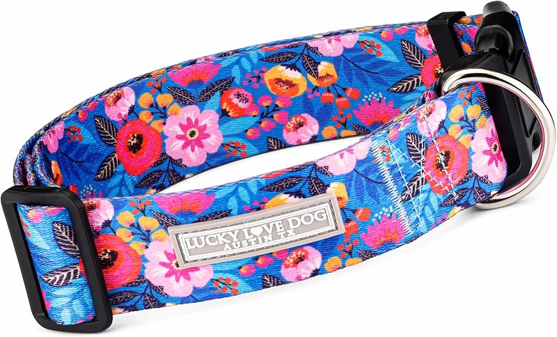 Coleira Larga para Cães Lucky Love Dog, Estampa Zuzu, 3,8 cm, X-Large