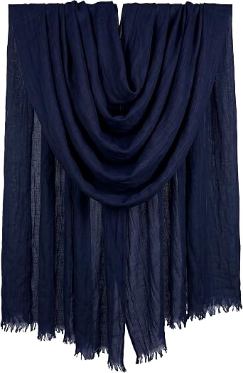 Women Summer Scarfs Large Long Lightweight Linen Beach Gauze Shawl Wrap 7543