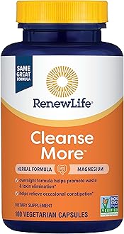 Renew Life Detox Cleanse More, Reduces Bloating and Restores Regularity, Overnight Constipation Relief, Soy, Dairy and gluten-free, 100 Capsules