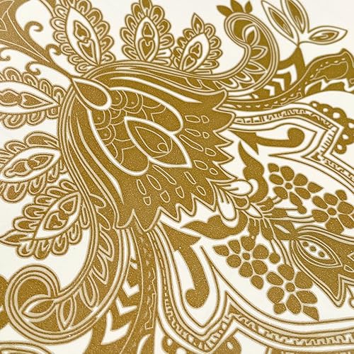 Miniatura 7 de Rollo de papel tapiz retro de damasco de 19.7 pies para cajón, papel tapiz para decoración de superficies de pared de muebles (M-236.2 x 17.7