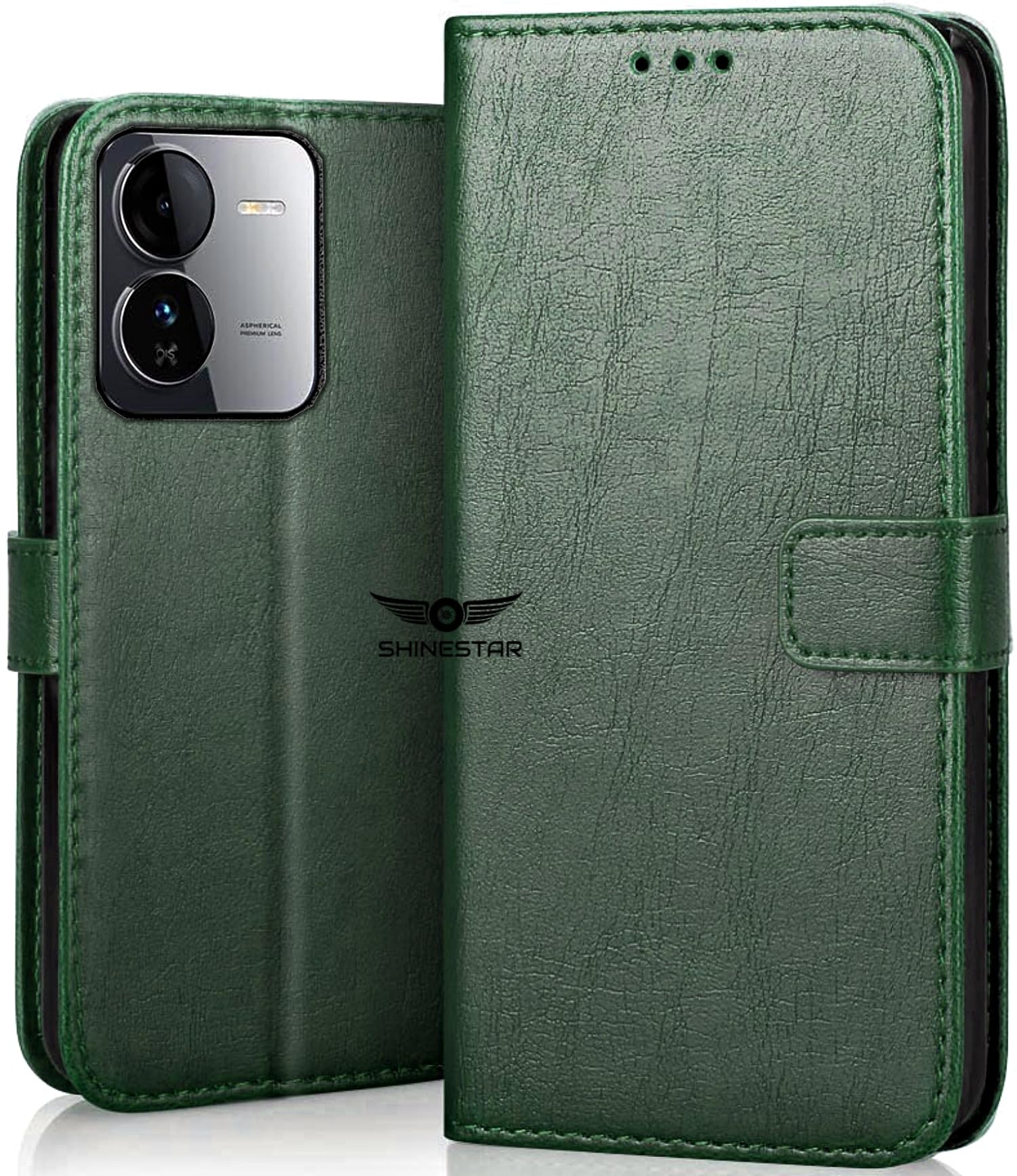 SHINESTAR iQOO Z9 5G Flip Back Cover | PU Leather Flip Cover Wallet Case with TPU Silicone Case Back Cover for iQOO Z9 5G - Unique Green (B0D2VD2M15) Amazon Price History, Amazon Price Tracker