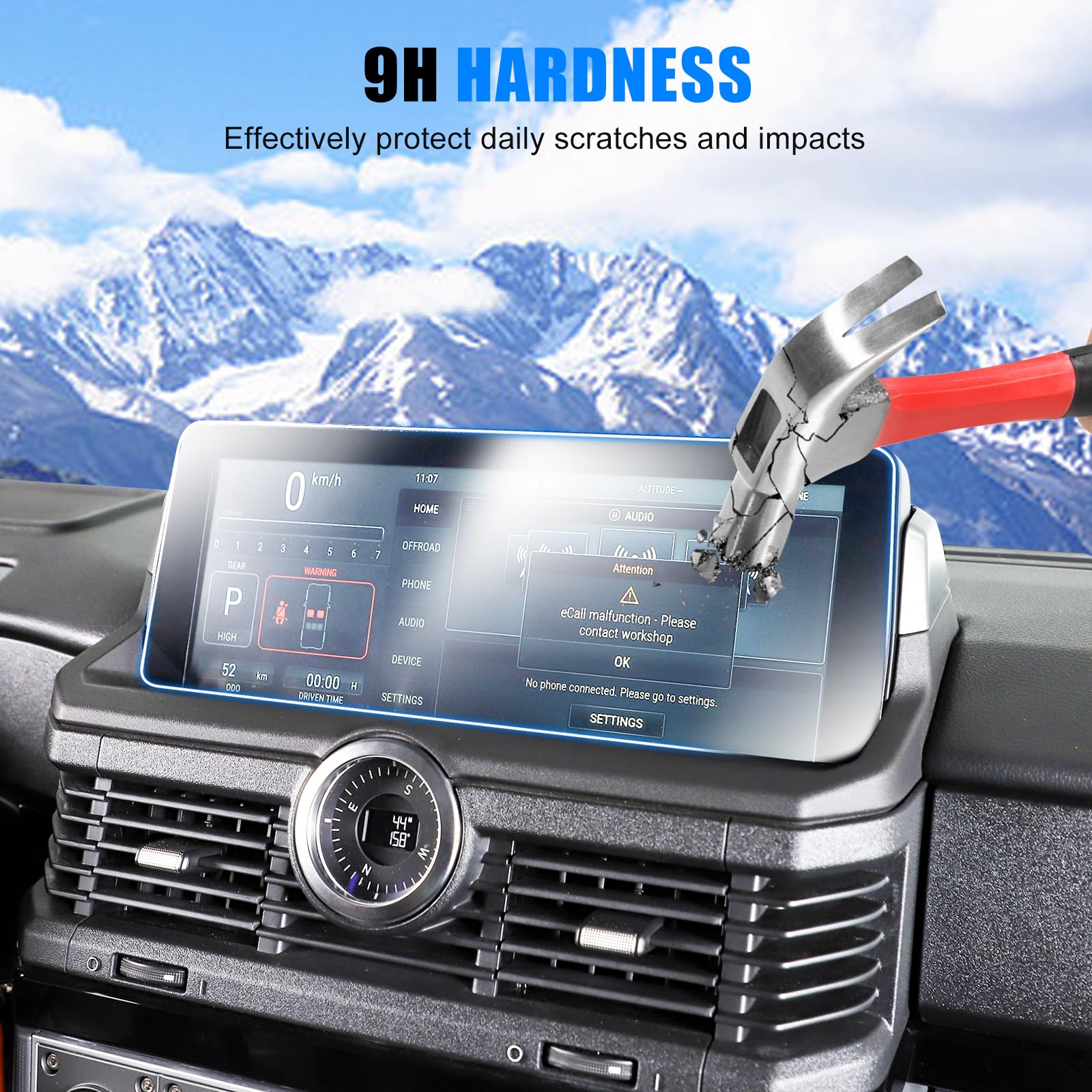 METYOUCAR Car Navigation Screen Protector for Ineos Grenadier 2020-2024 Center Consoles Touchscreen Navigation Touch Screen Protector,HD Clear Tempered Glass 9H Scratch Resistance Accessories - Image 3