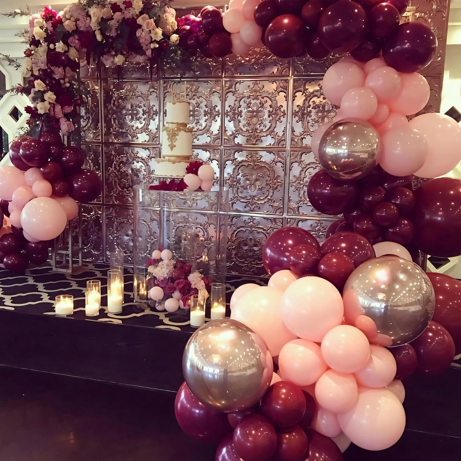 110pcs Dark Red Balloons 12 Inch Latex Balloon for Happy Birthday Decoration Baby Shower Anniversary Graduation Wedding Bridal Party Valentine Christmas New Year Decorations