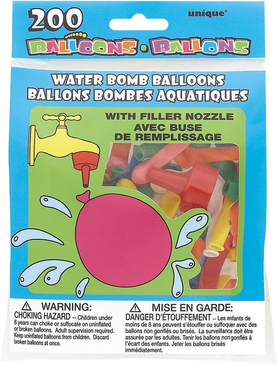 Water Bomb Balloons with Nozzle, 200ct