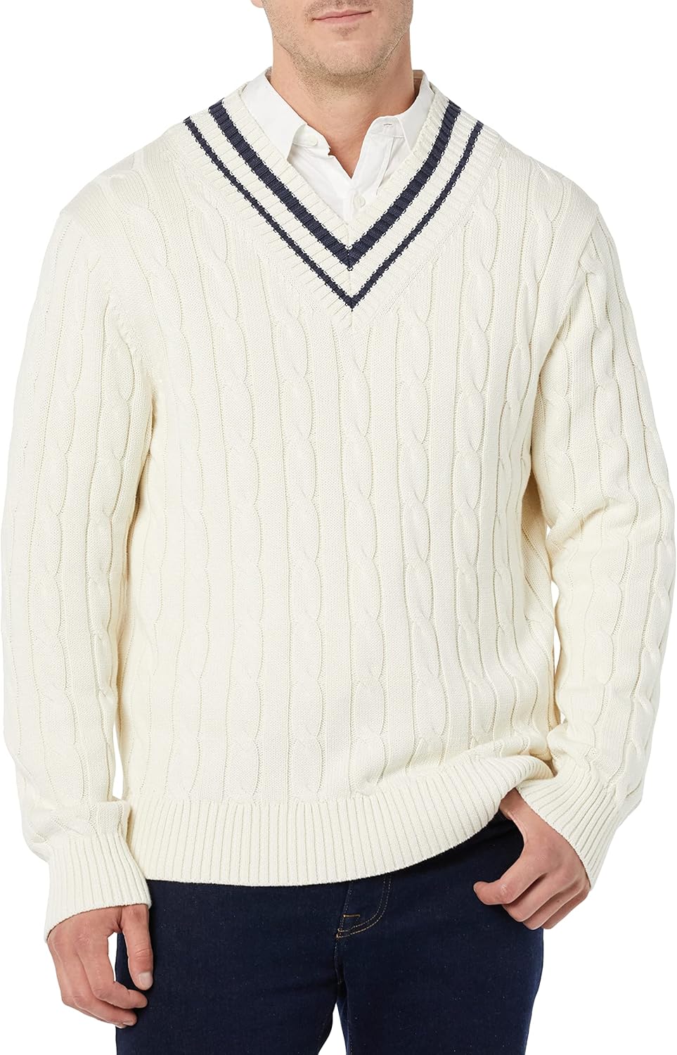 Amazon Essentials Mens Cable Knit V-Neck Sweater - Image 4