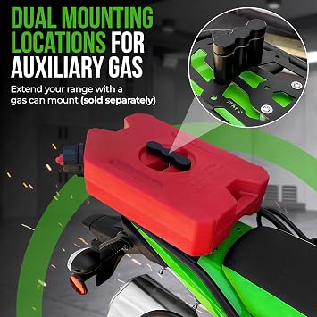 PMRACKS KLX300 / KLX300SM Rear Luggage Rack (2024-Present), Steel Cargo/Luggage Carrier, Low Profile Powder Coated Single Tube Frame, Compatible with Side Racks & Dry Bags, Motorcycle Accessories