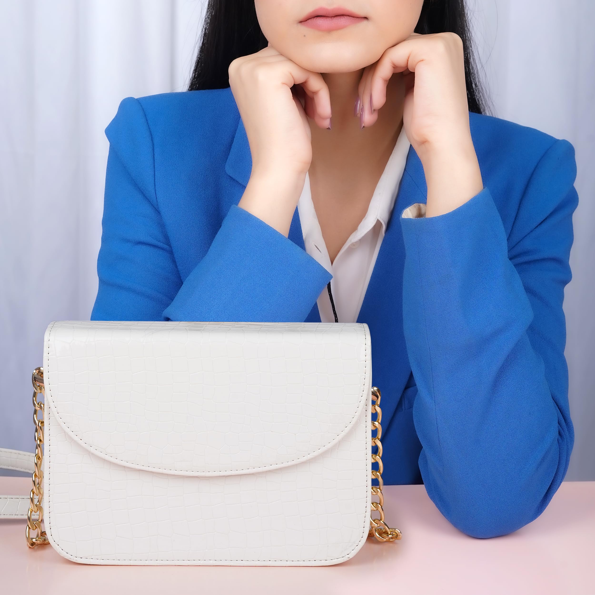 The Wallet Store Premium Brick Style Leather Sling Bag - White