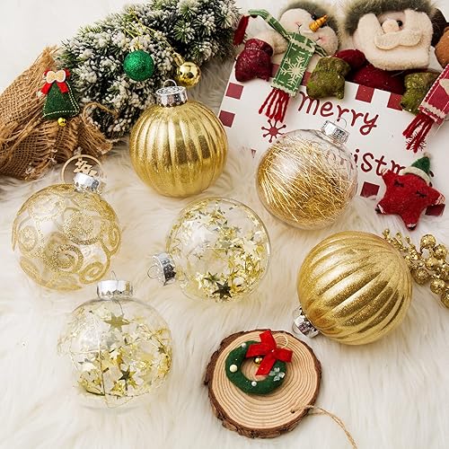 Miniatura 3 de XmasExp Juego de 8 piezas de adornos de bolas de Navidad - Esferas grandes de plástico transparente inastillable para árbol de Navidad, bolas