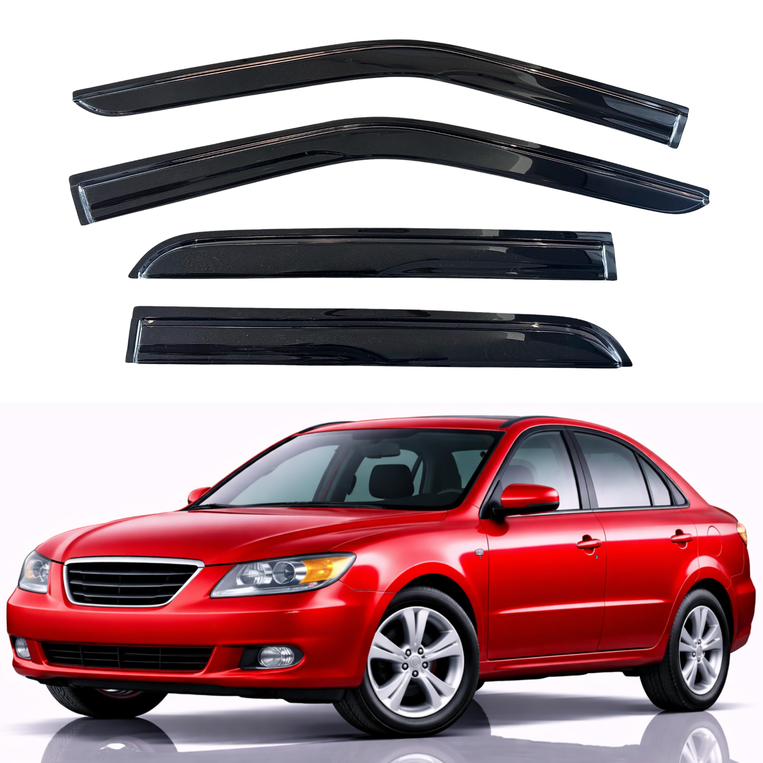 KPY Rain Guards Fit for 2005-2010 Hyundai Sonata, Out-Channel Window Visors Vent Wind Deflectors 4PC, Car Accessories for 05-10 Sonata