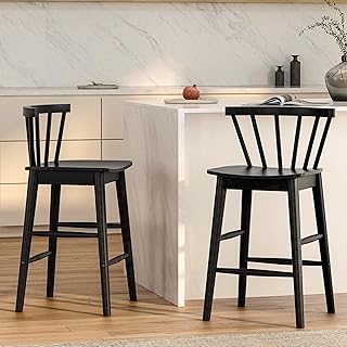 Wood Bar Stools Set of 2, 24