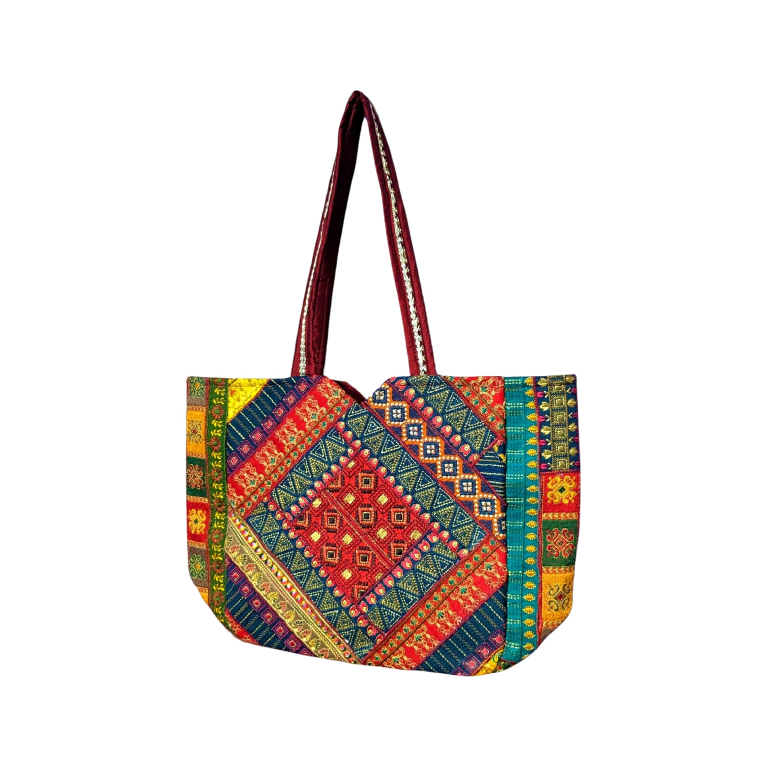 Sutliyan Rajasthani Handmade Double Sided Embroidery Large Tote Bag for Women (14 * 20 Inch) (B0D9WH818G) Amazon Price History, Amazon Price Tracker