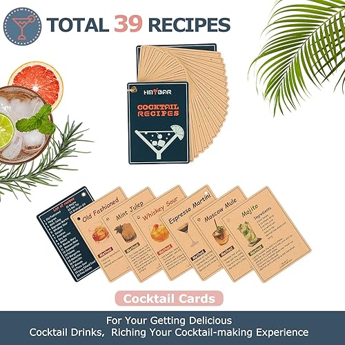 Miniatura 4 de Juego de coctelera de 22 piezas (24 onzas23.7 fl oz)  Kit de barman Mixology  Juego de herramientas de bar  Juego de fabricación de Martini con 39