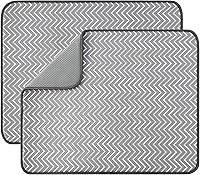 Vista 11 de Estera de secado de platos para cocina, paquete de 2, esteras de drenaje de platos de microfibra ultra absorbente de Subekyu, 19.2 por 15.8 pulgadas