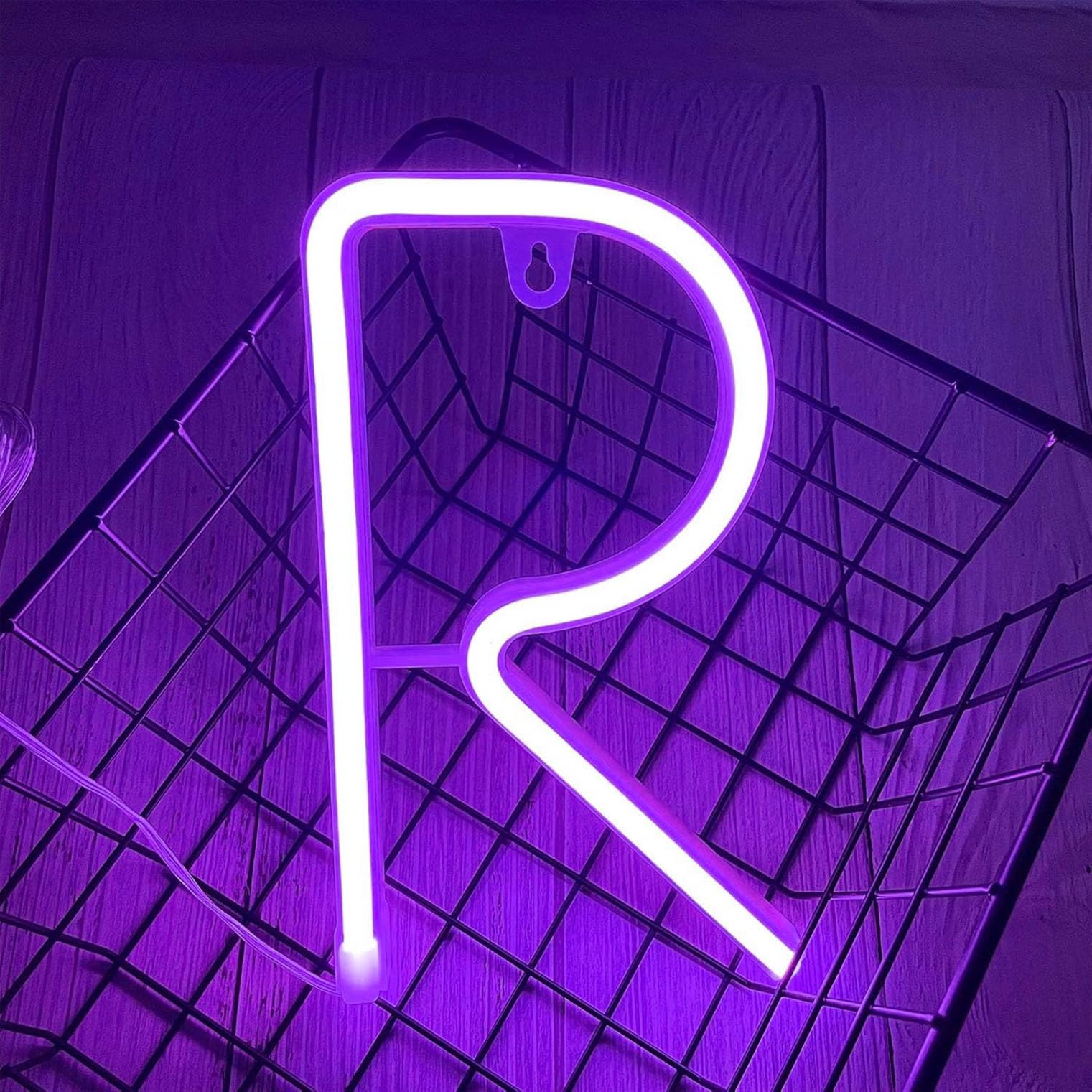 Neon Purple LED Marquee Letter Lights, Light Up Letters Glitter Alphabet Letter Sign Battery Powered for Night Light Birthday Party Wedding Girls Gifts Home Bar Christmas Decoration