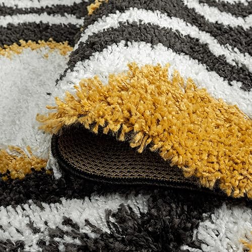 Miniatura 5 de Alfombra dorada Easy Clean Shag de 5 x 7 pies, alfombra de área moderna de 5 x 7 pies, alfombra de área moderna para sala de estar, comedor,