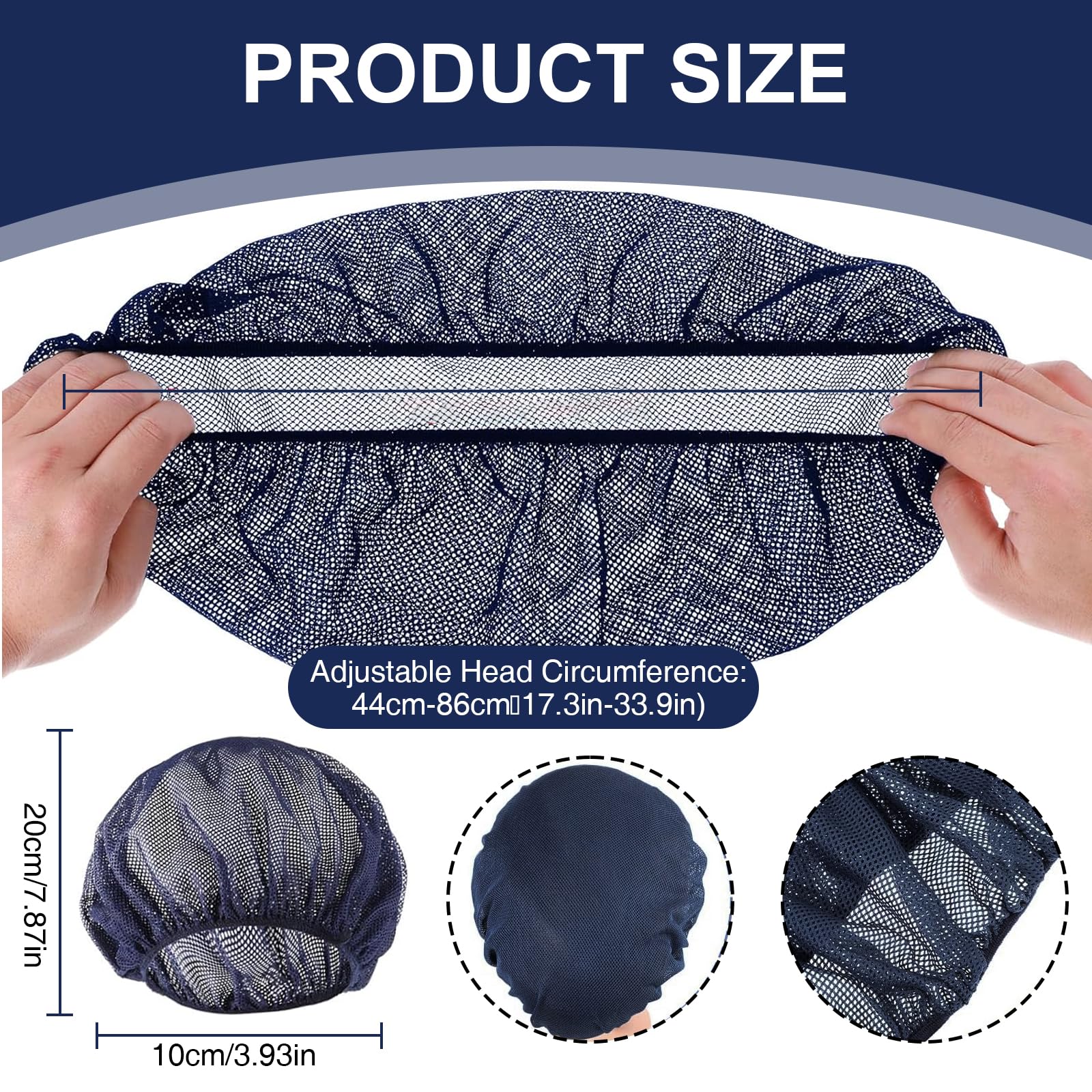 Asheyya 6 Pcs Hair Nets for Sleeping In for Curly Hair Reusable Sleeping Hairnets Suitable for Improving Sleep Comfort (Navy) - Image 2