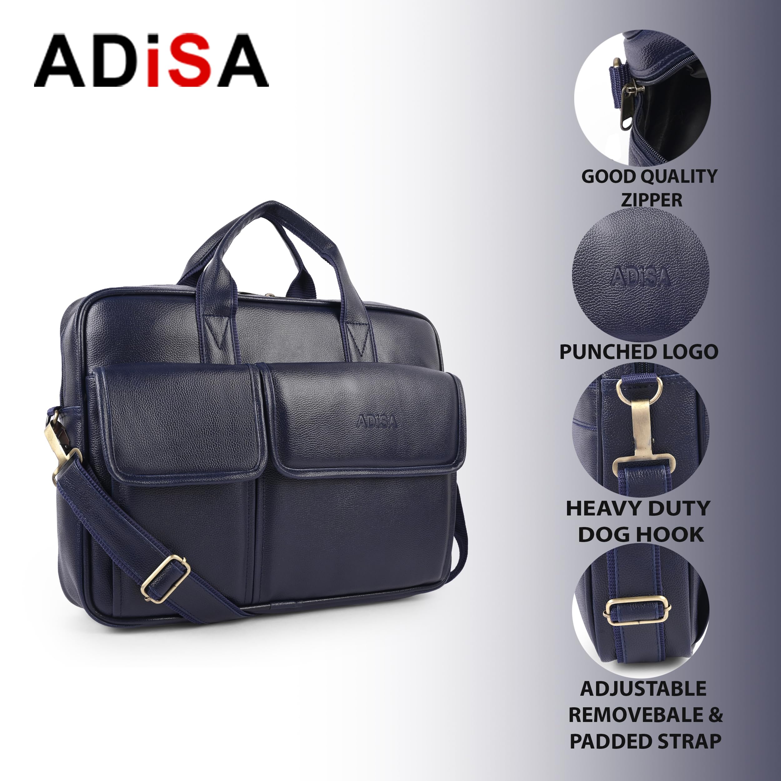 ADISA Laptop Messenger Bag - Professional Office Briefcase -3
